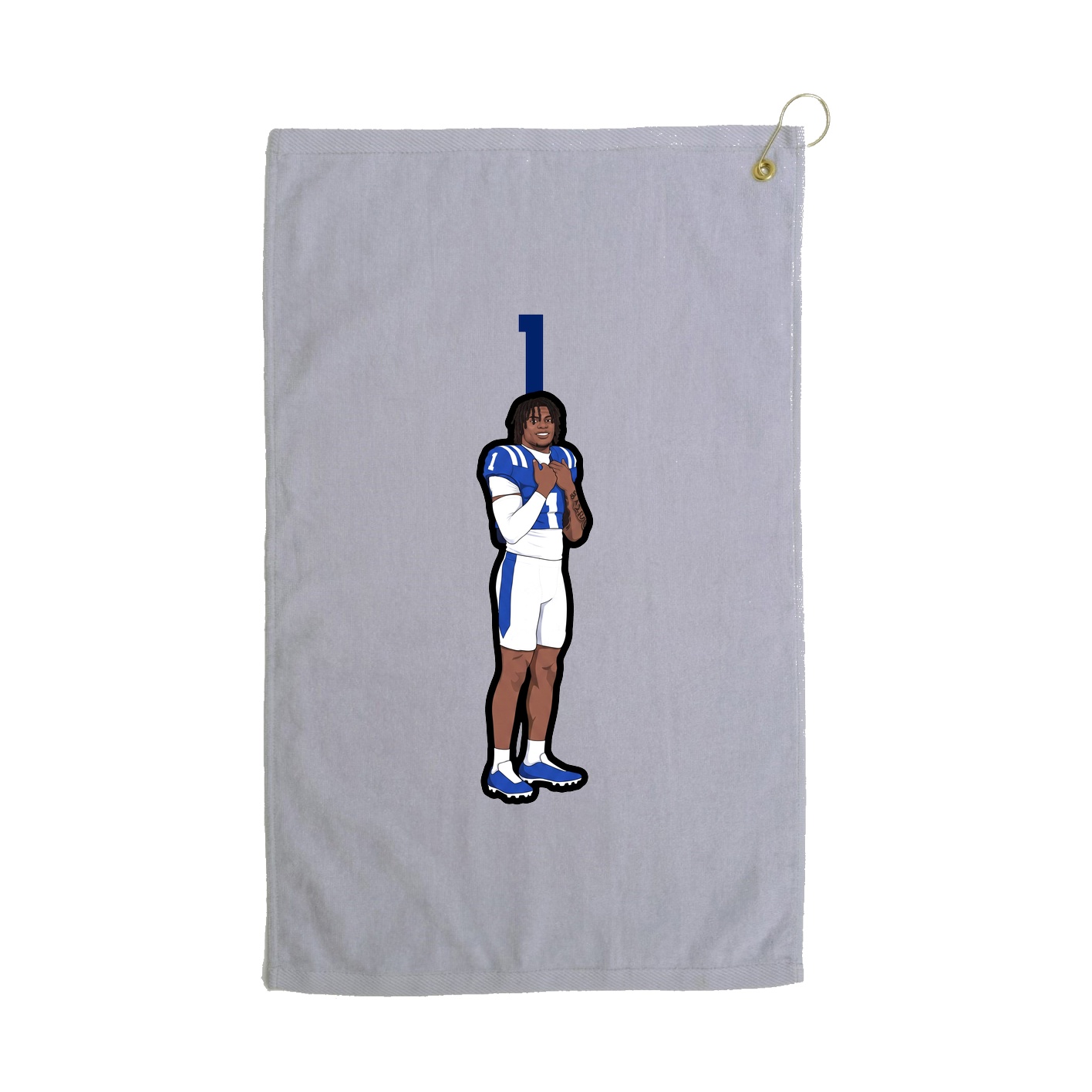 Golf Towel — Number Top in Grey