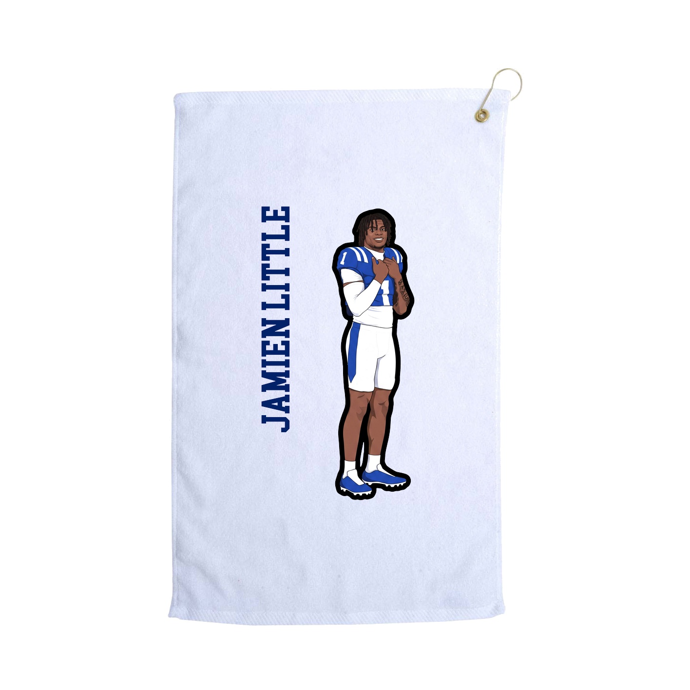 Golf Towel — Name Vertical in White