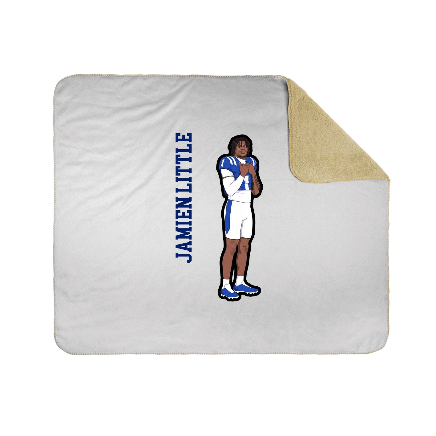 Throw Blanket — Name Vertical in White