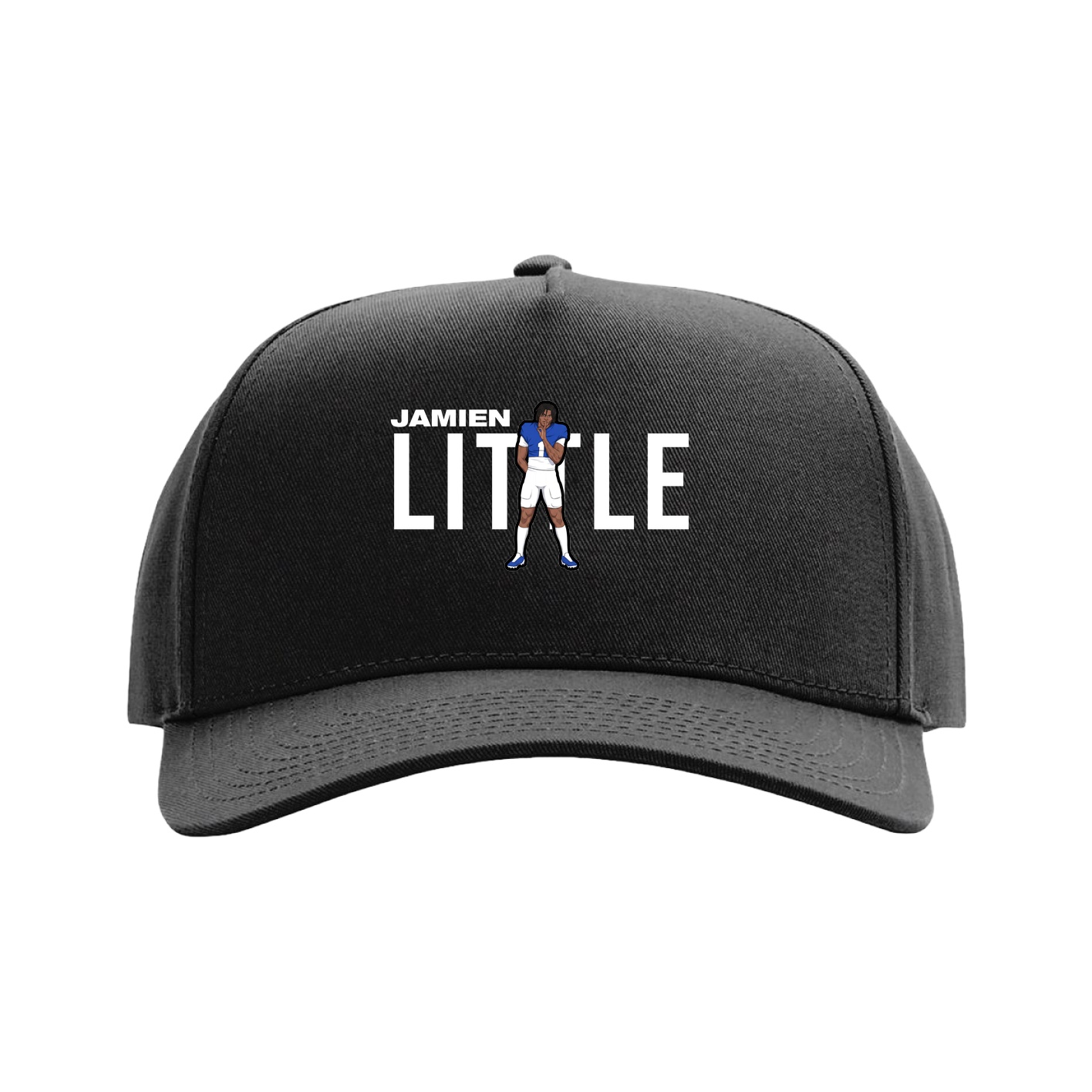 Full Fabric Five-Panel Champ Cap — Player Name in Black