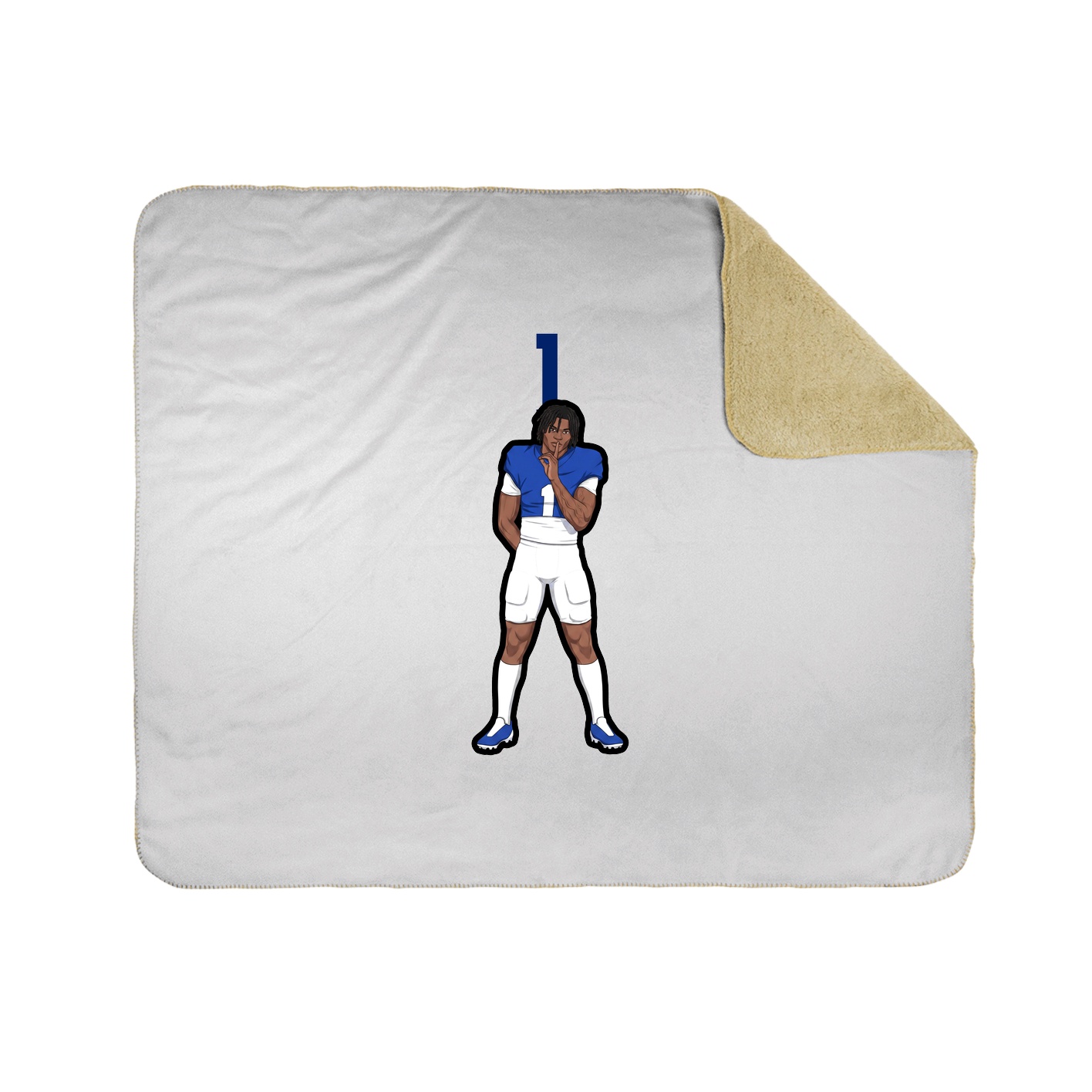 Throw Blanket — Number Top in White