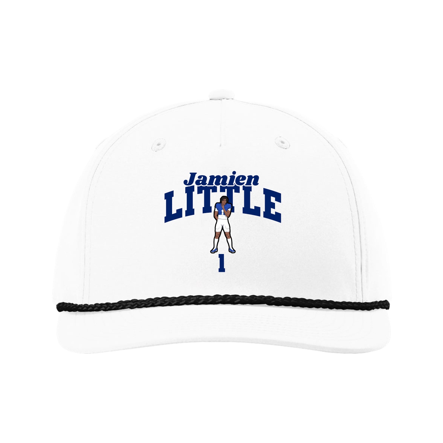Five-Panel Classic Rope Cap — Signature Arch in White