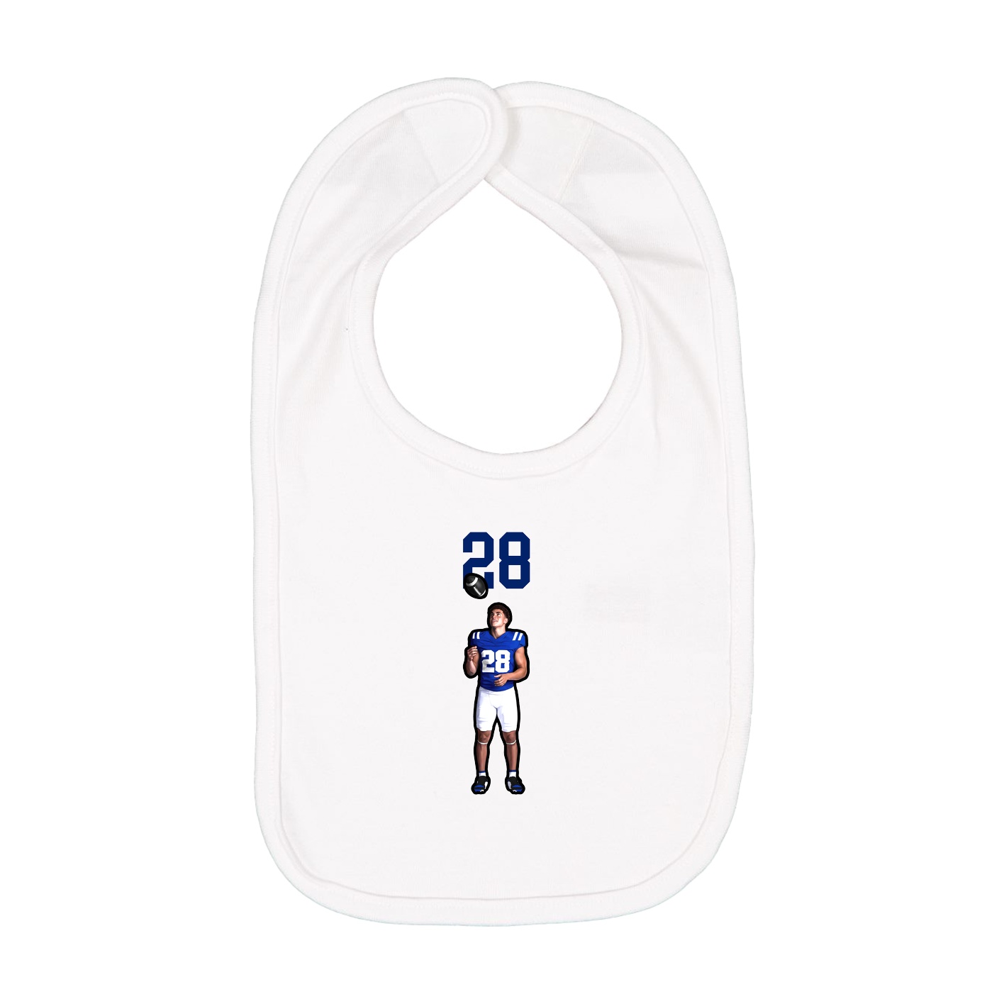Infant Bib — Number Top in White
