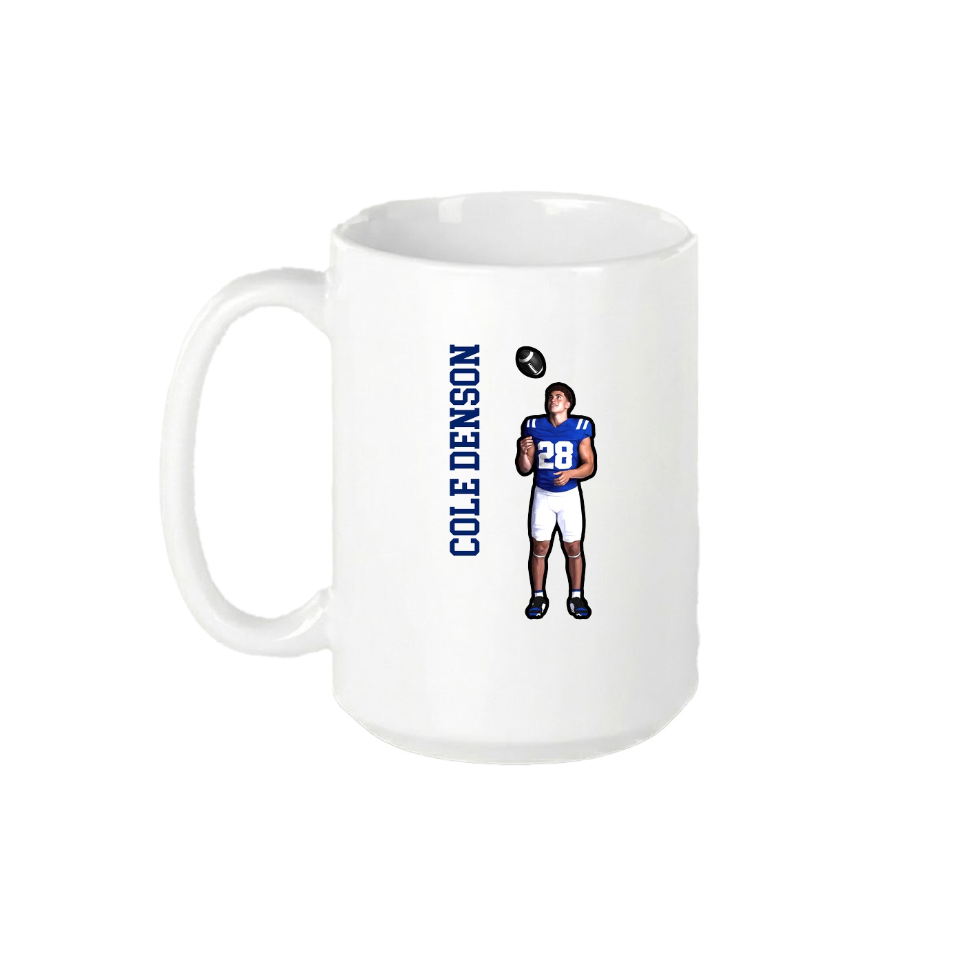 15oz Coffee Mug — Name Vertical in White