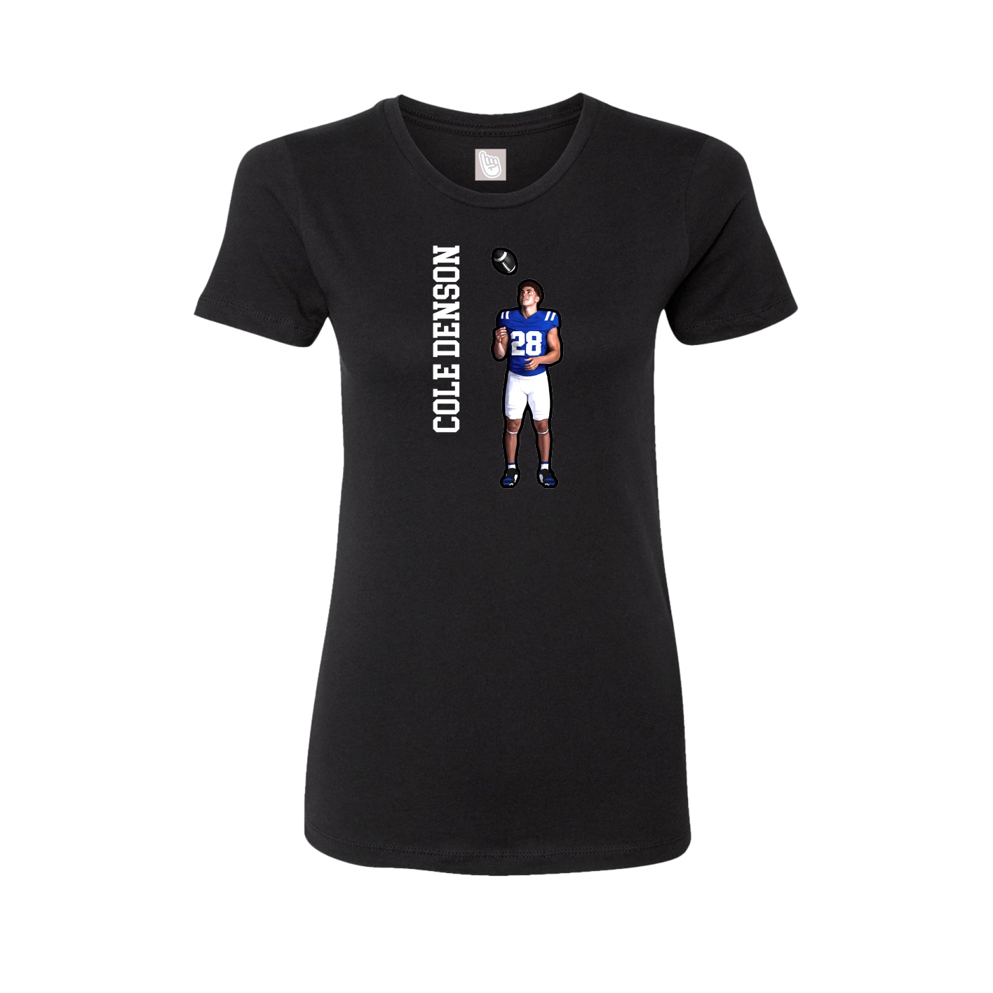 Fitted Women's Tee — Name Vertical in Black