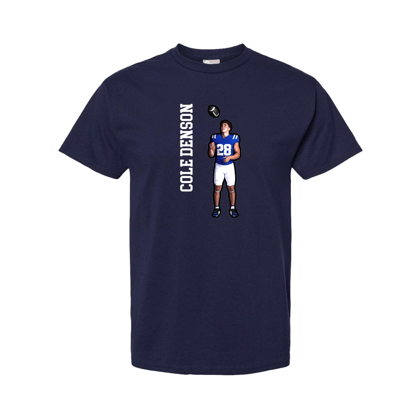 Youth Tee — Name Vertical in Navy