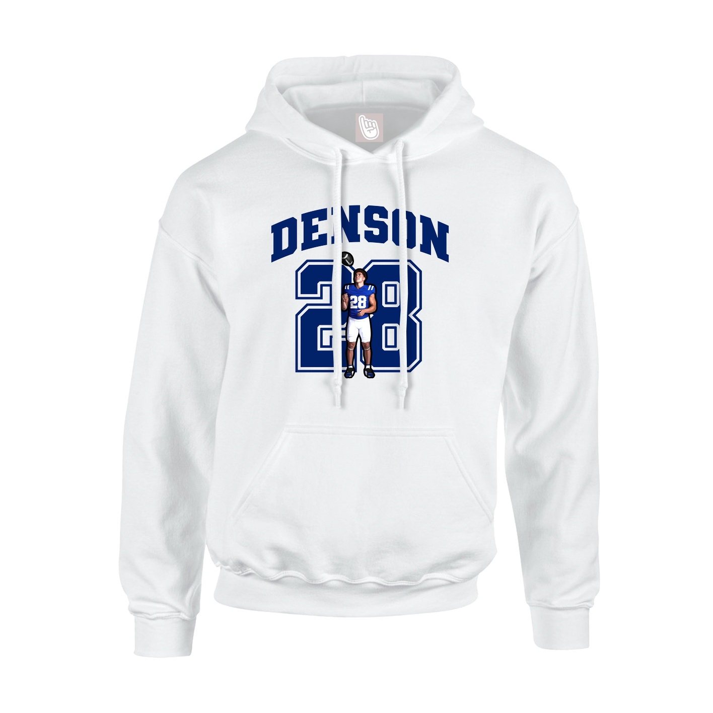 Hoodie — Number in White