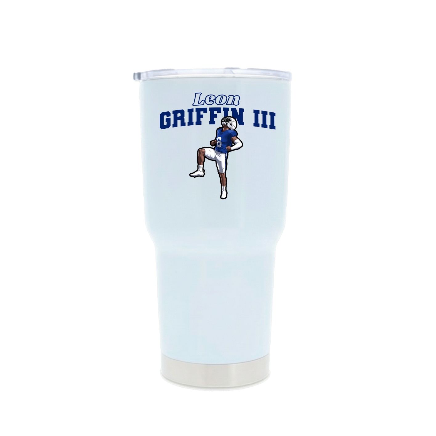 30oz Stainless Steel Tumbler — Name Arch in White