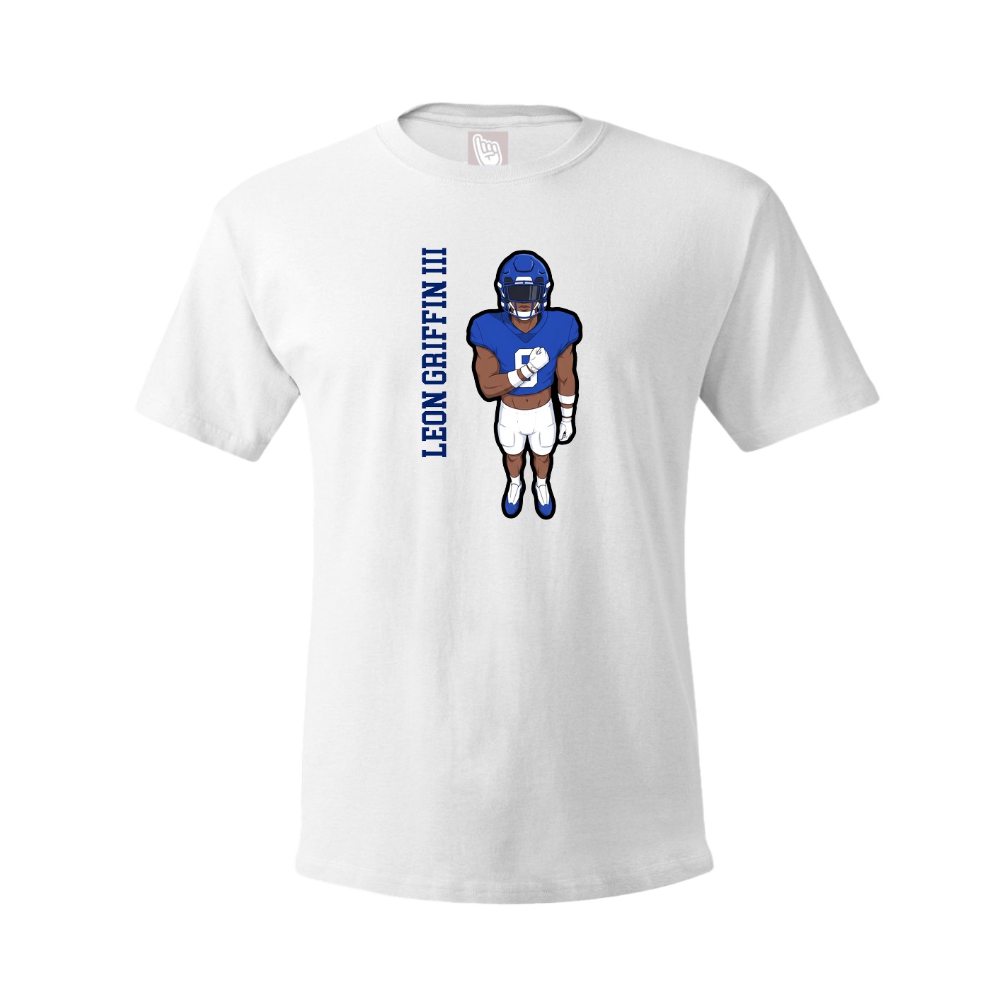 Youth Tee — Name Vertical in White