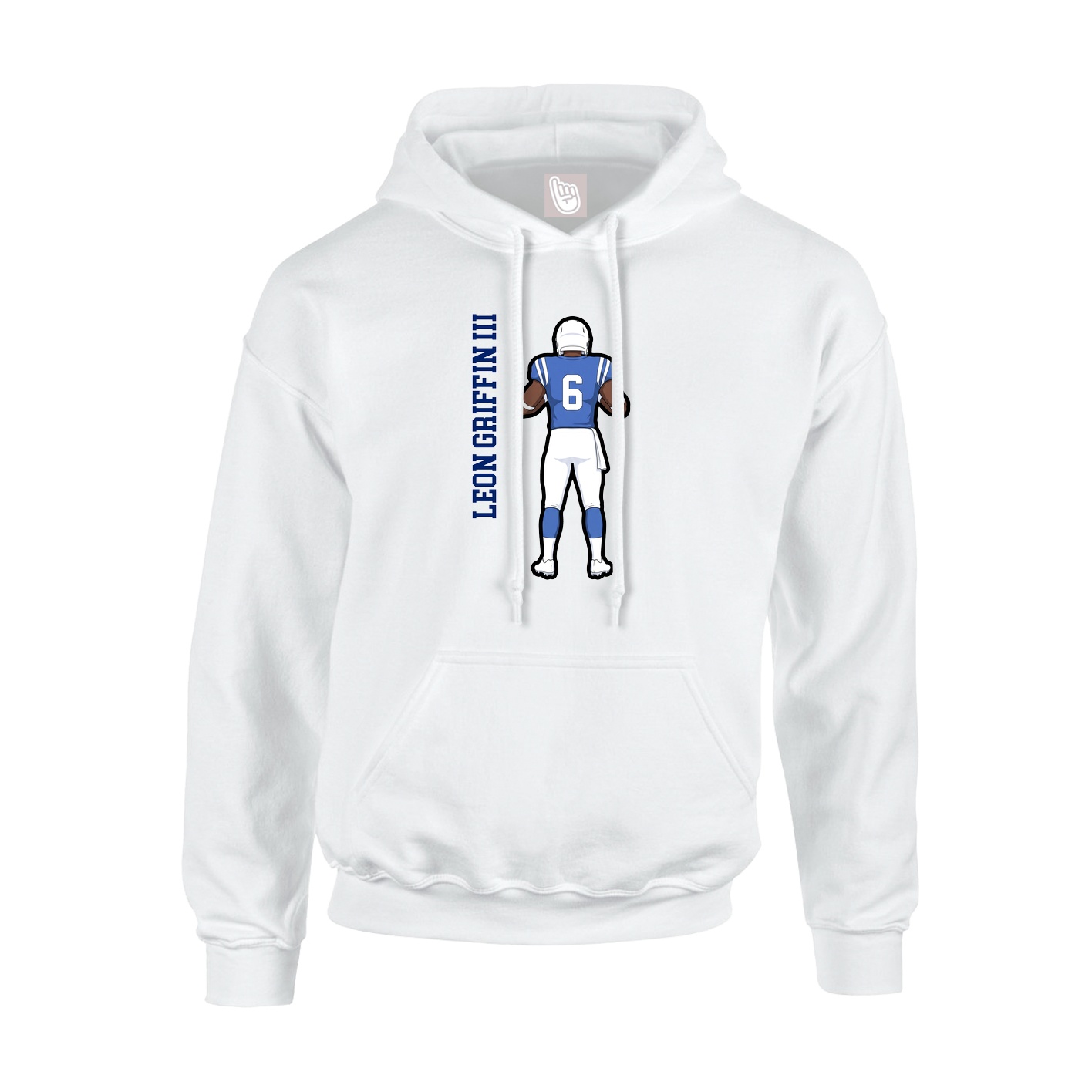 Hoodie — Name Vertical in White