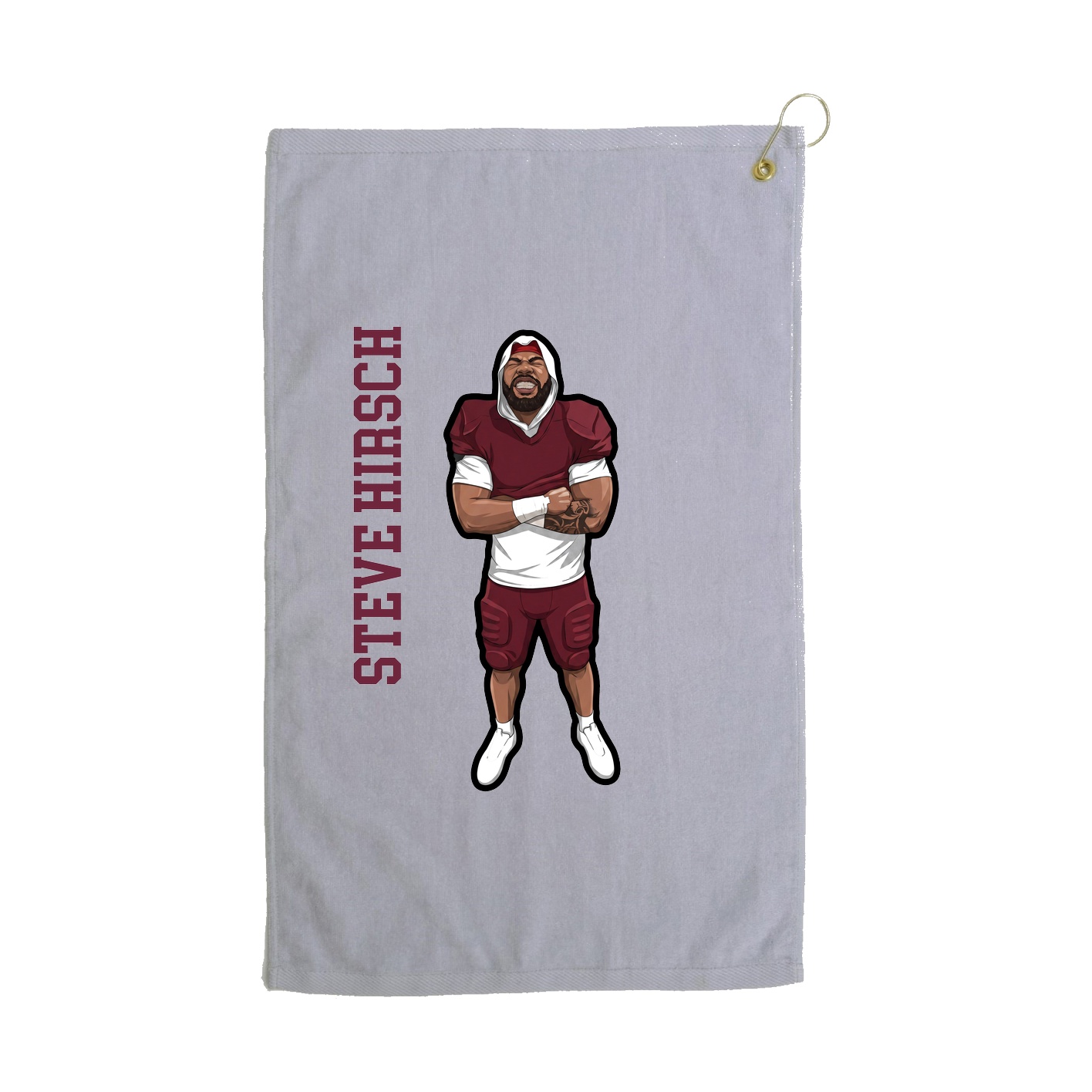Golf Towel — Name Vertical in Grey