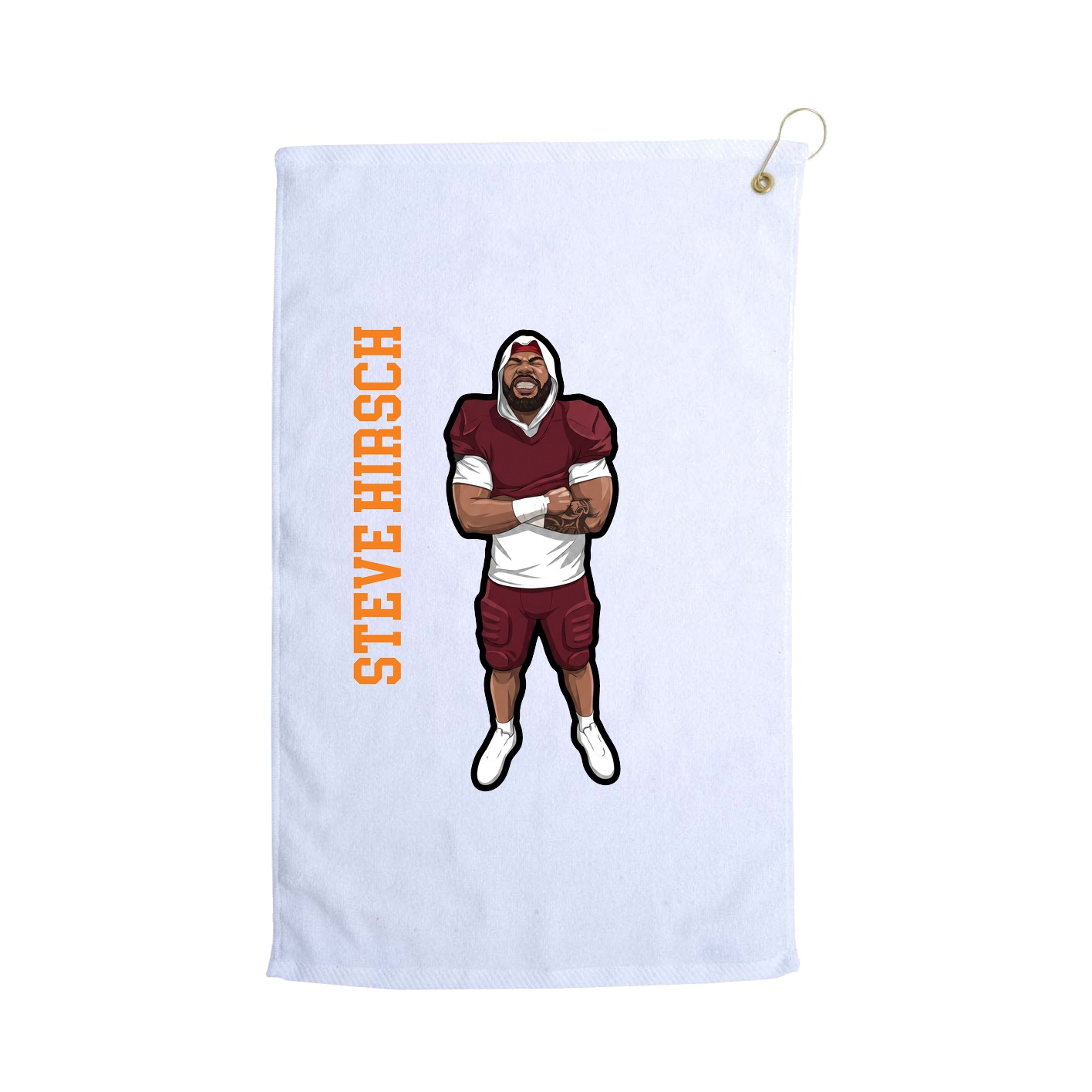 Golf Towel — Name Vertical in White