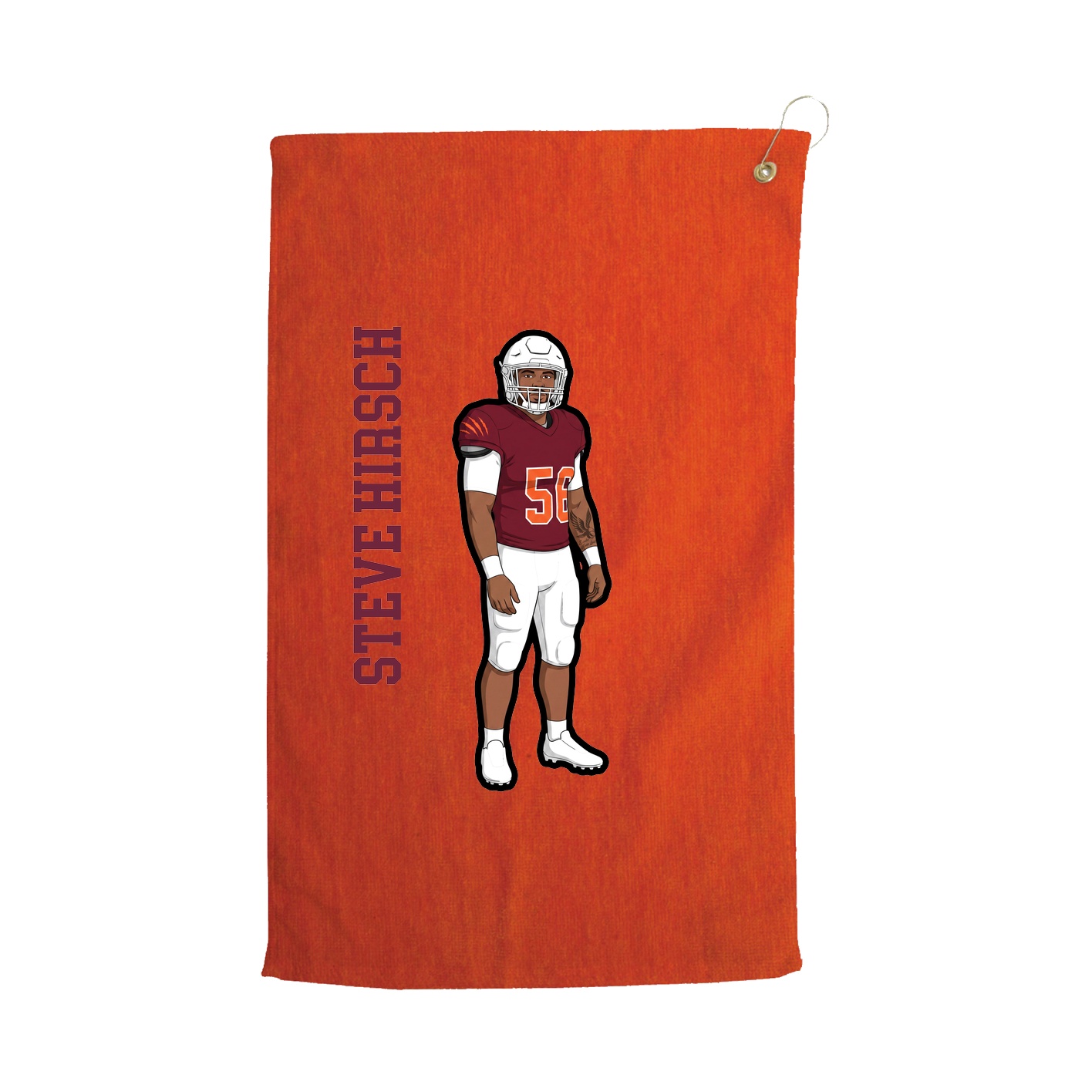 Golf Towel — Name Vertical in Orange