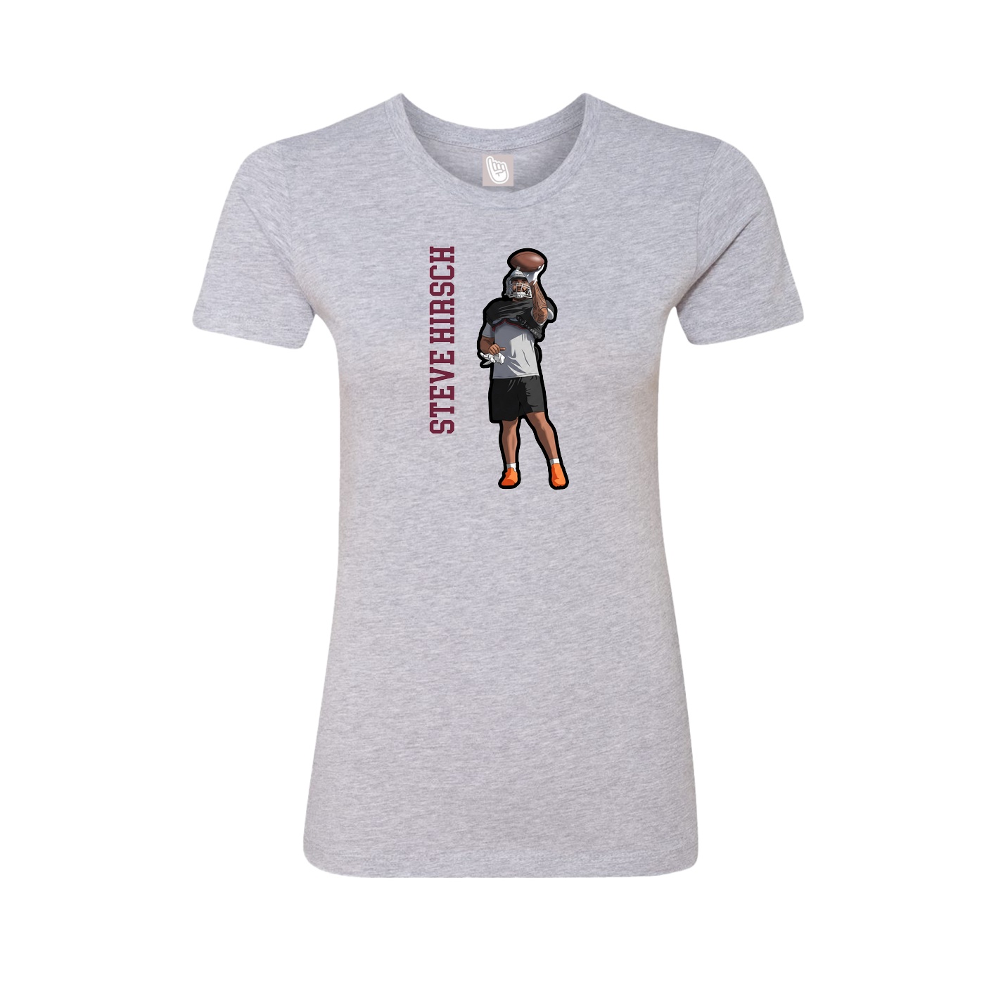 Womens Tee — Name Vertical in Grey