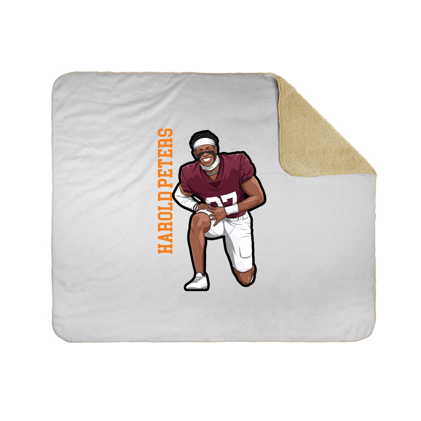 Throw Blanket — Name Vertical in White