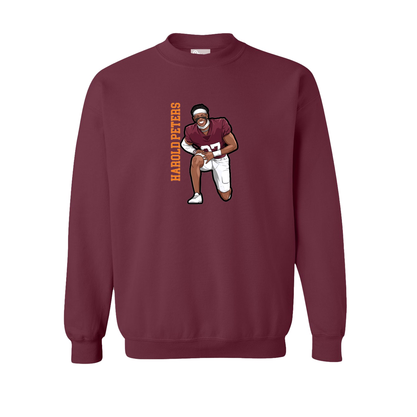 Fleece Crew — Name Vertical in Maroon