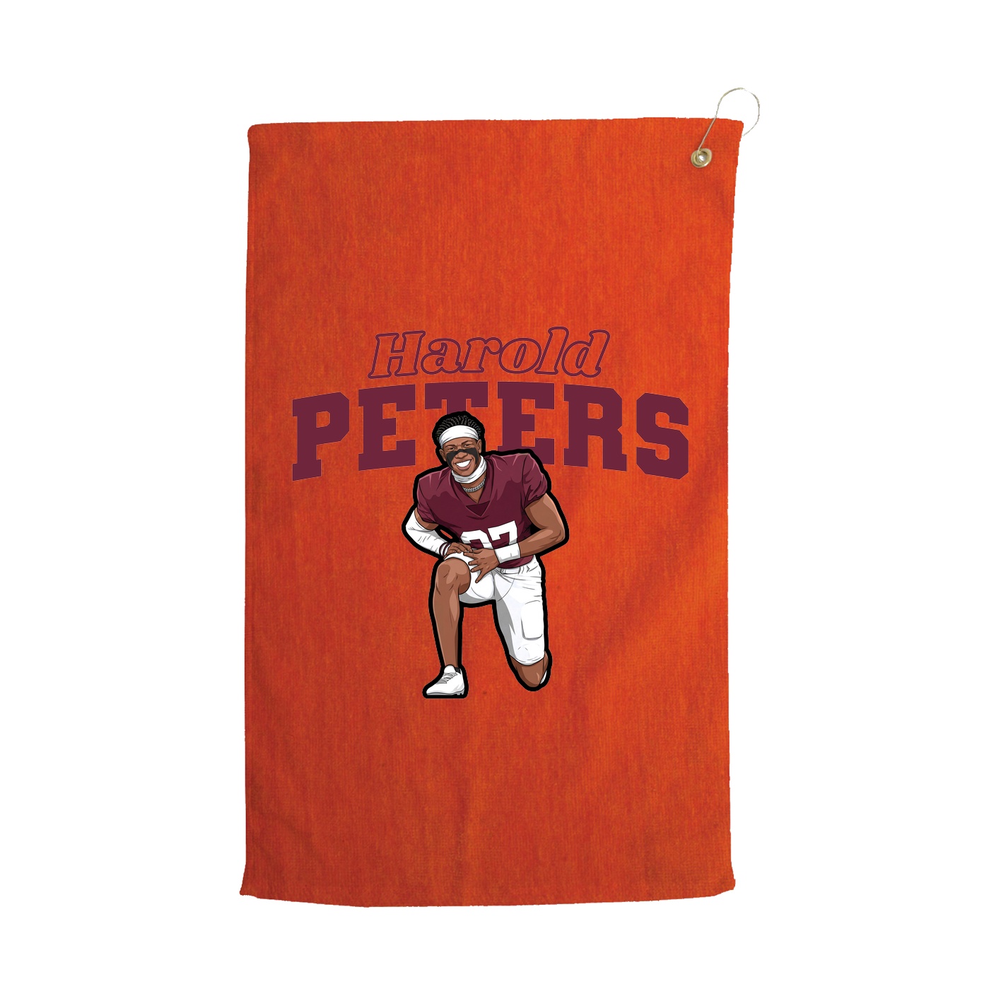 Golf Towel — Name Arch in Orange