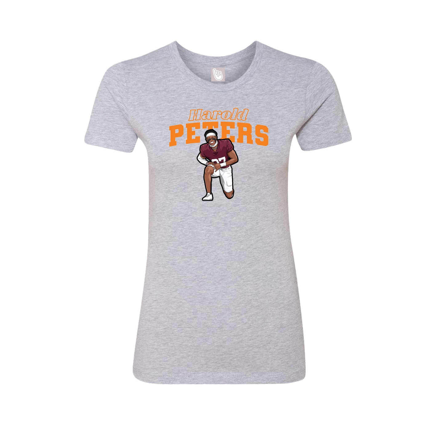 Fitted Women's Tee — Name Arch in Grey