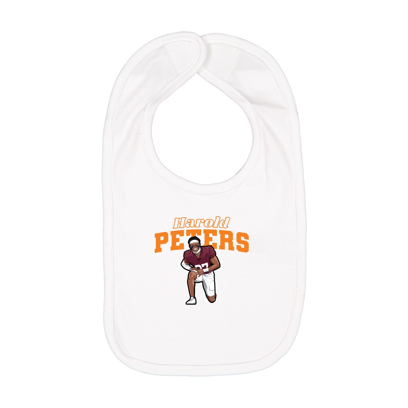 Infant Bib — Name Arch in White