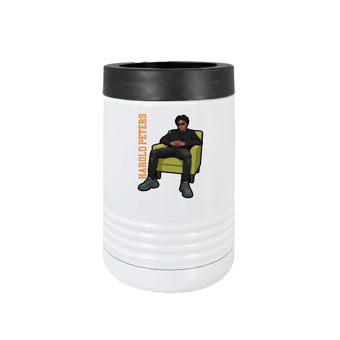 Beverage Holder — Name Vertical in White