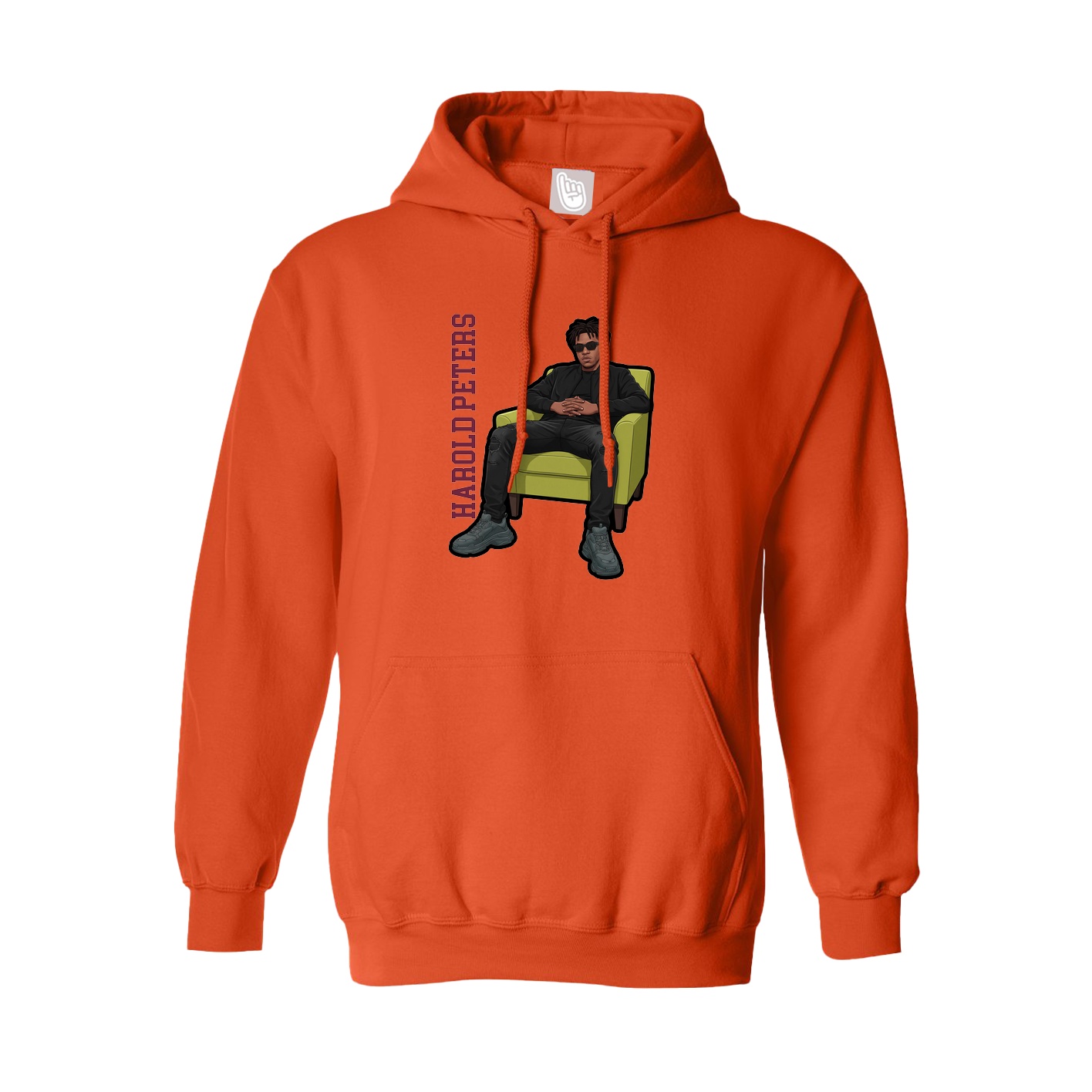 Hoodie — Name Vertical in Orange