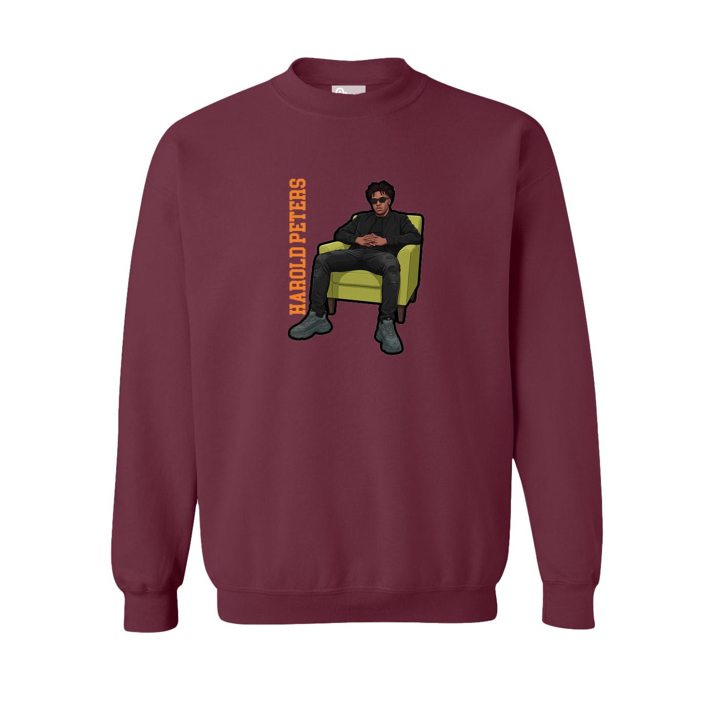 Fleece Crew — Name Vertical in Maroon
