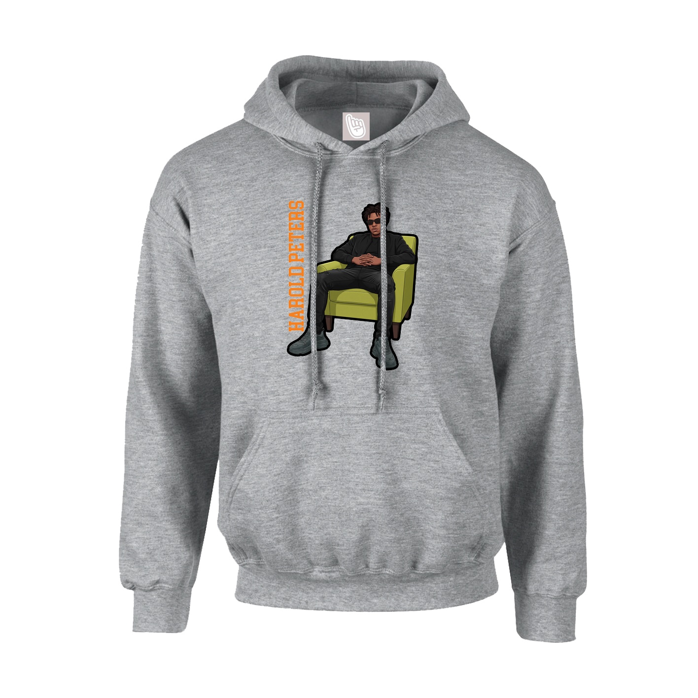Youth Hoodie — Name Vertical in Grey
