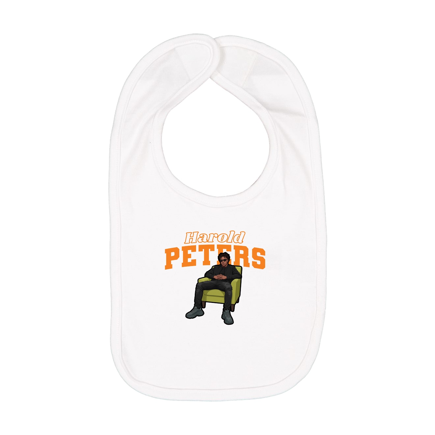 Infant Bib — Name Arch in White