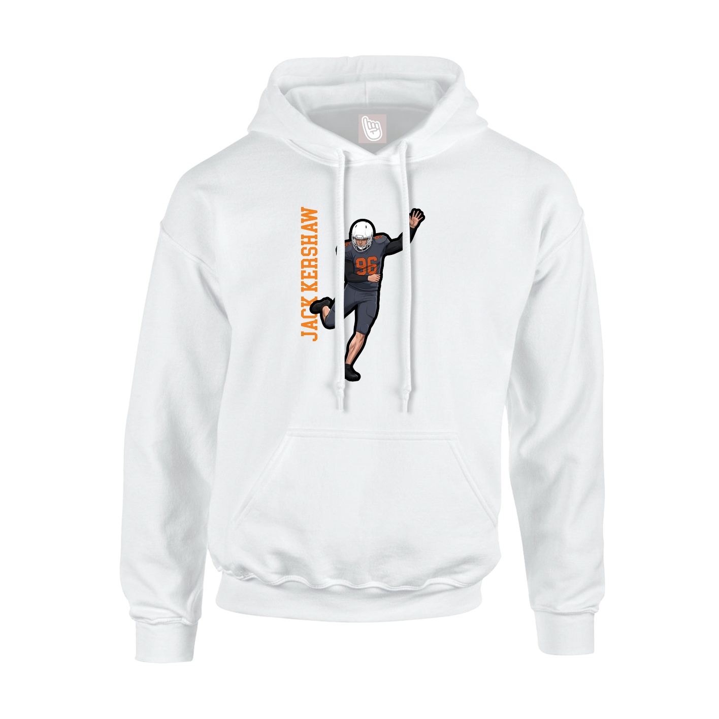 Youth Hoodie — Name Vertical in White
