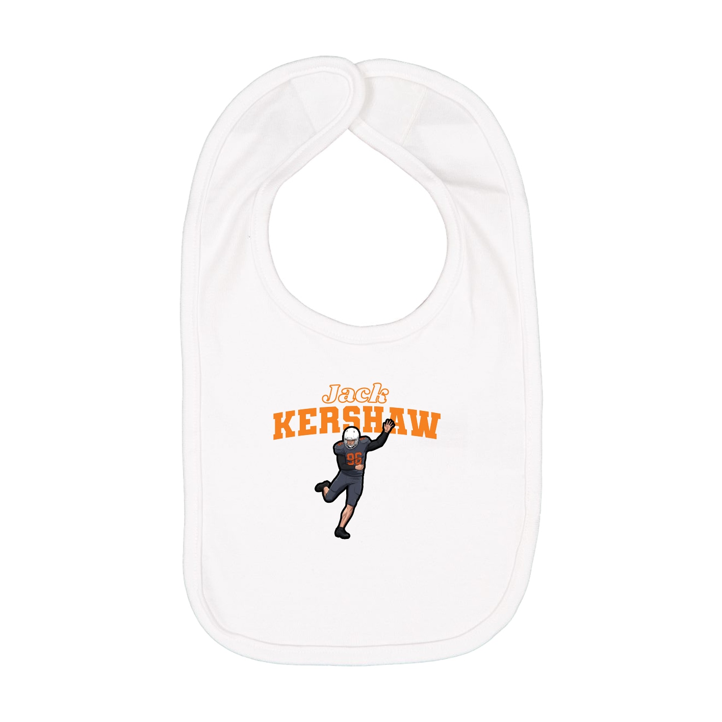 Infant Bib — Name Arch in White