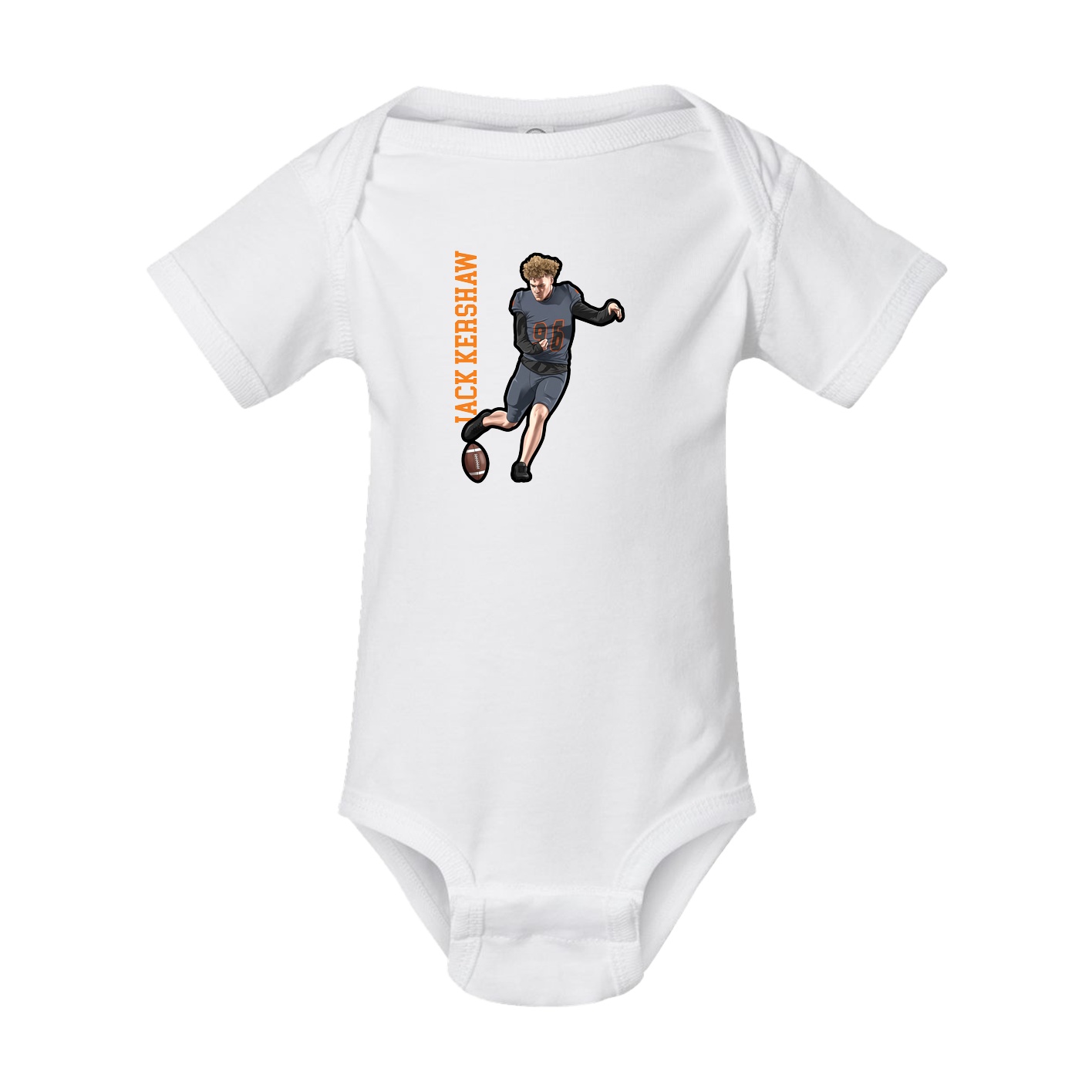 Baby Onesie — Name Vertical in White