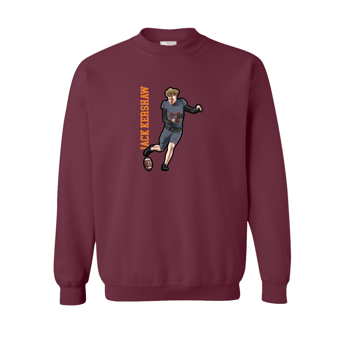 Fleece Crew — Name Vertical in Maroon