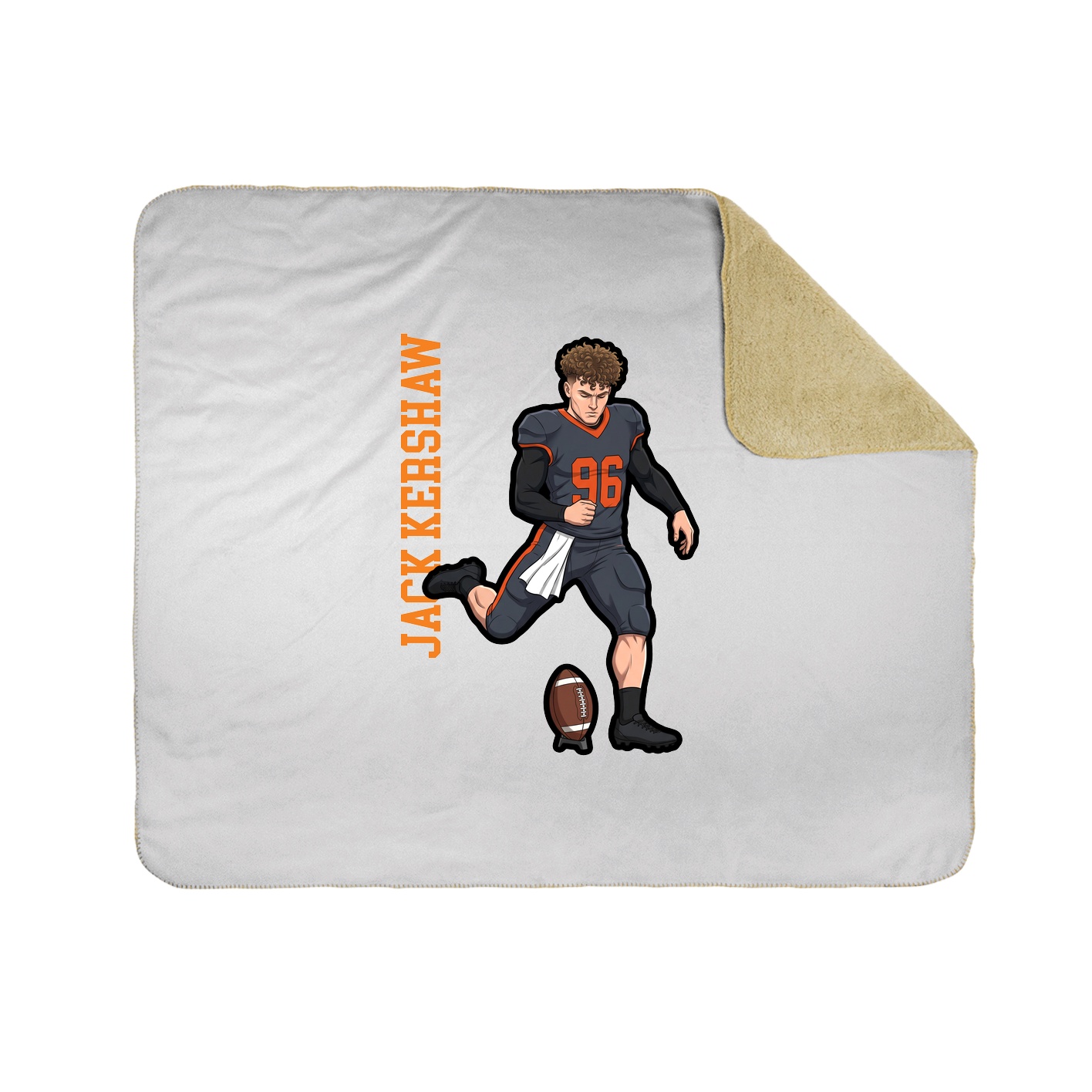 Throw Blanket — Name Vertical in White
