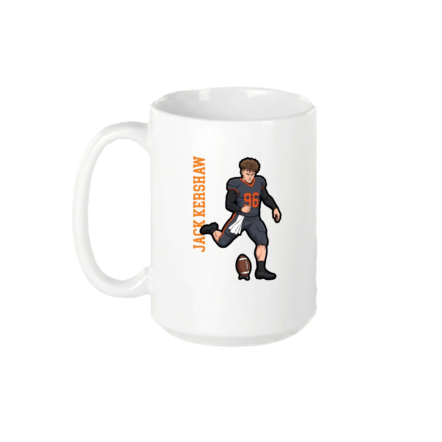 15oz Coffee Mug — Name Vertical in White