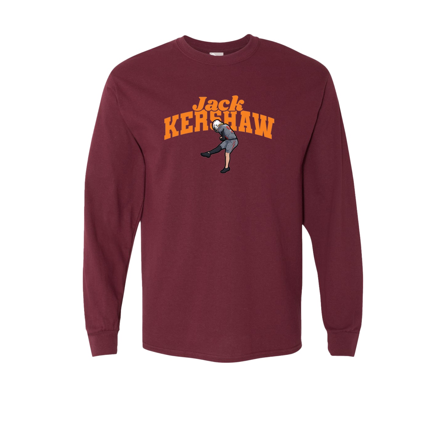 Long Sleeve Tee — Signature Arch in Maroon
