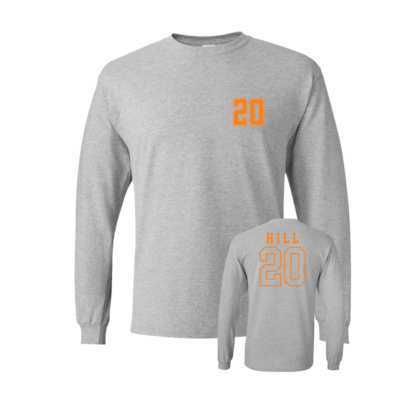 Long Sleeve Tee — Chest Back in Grey