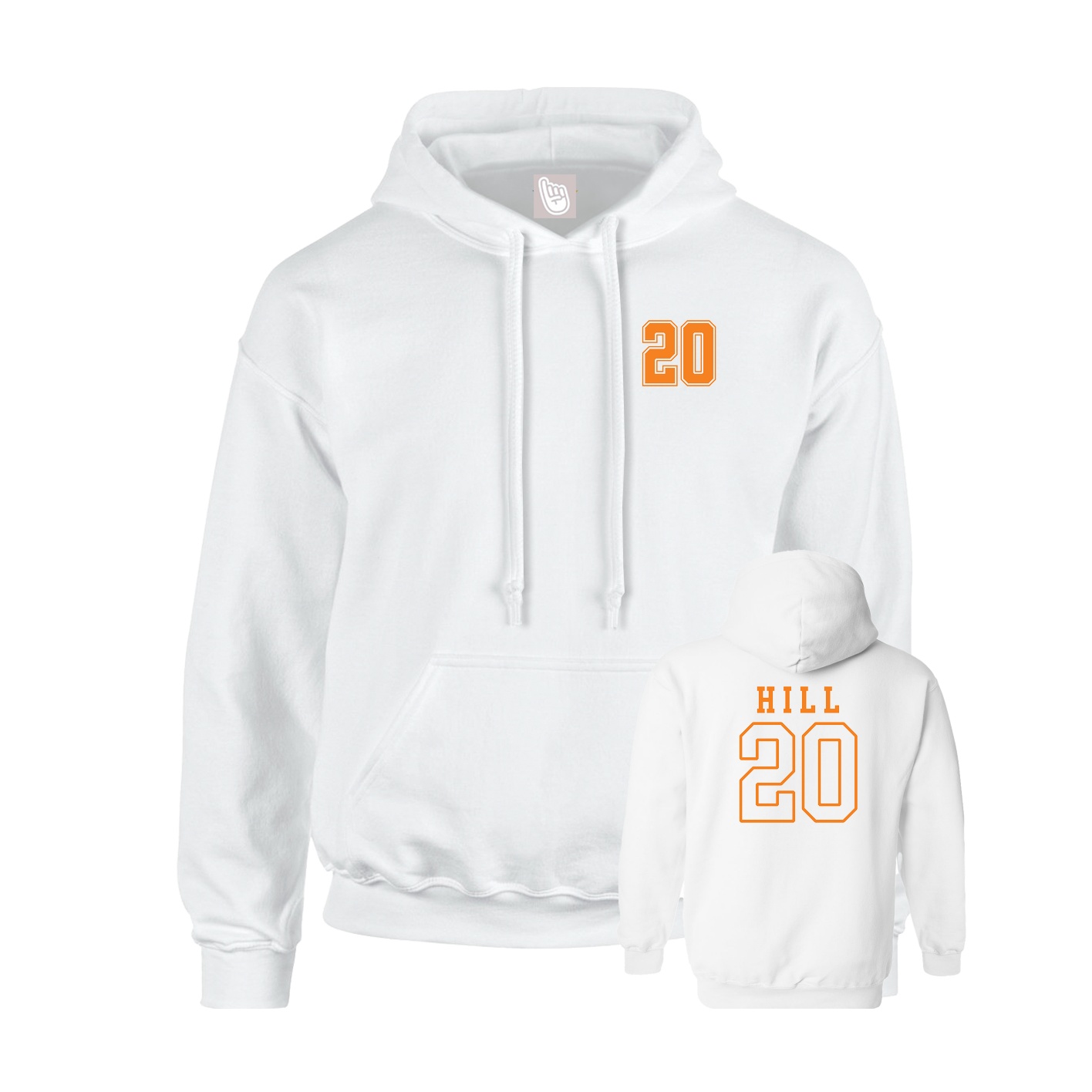 Hoodie — Chest Back in White