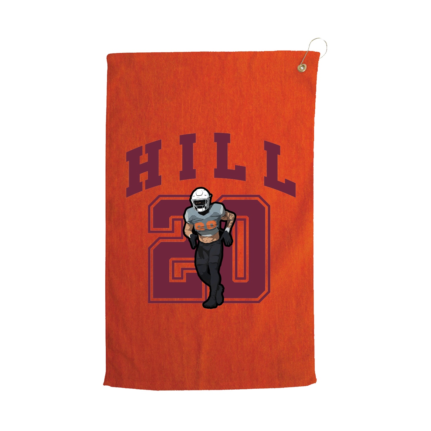 Golf Towel — Number in Orange