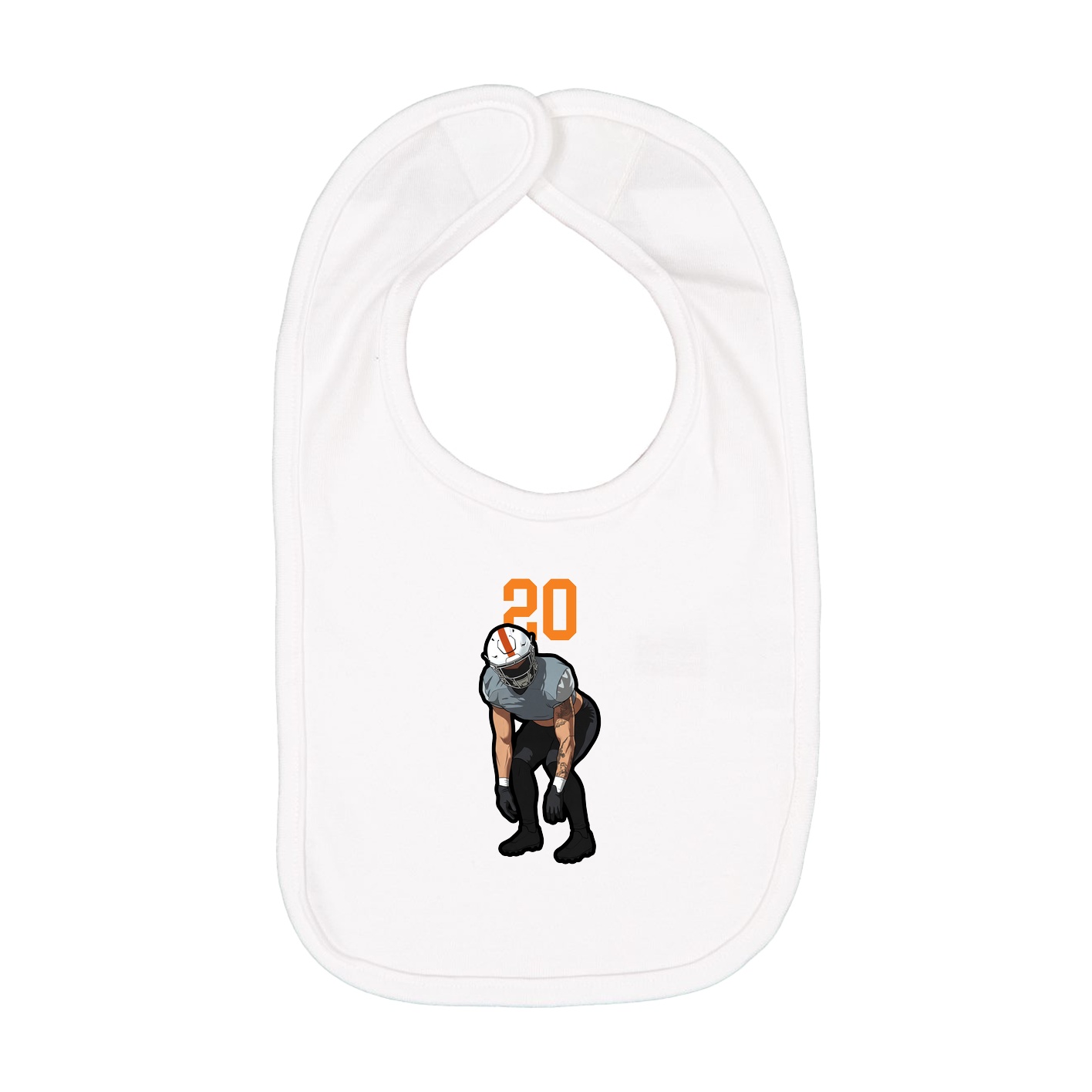Infant Bib — Number Top in White