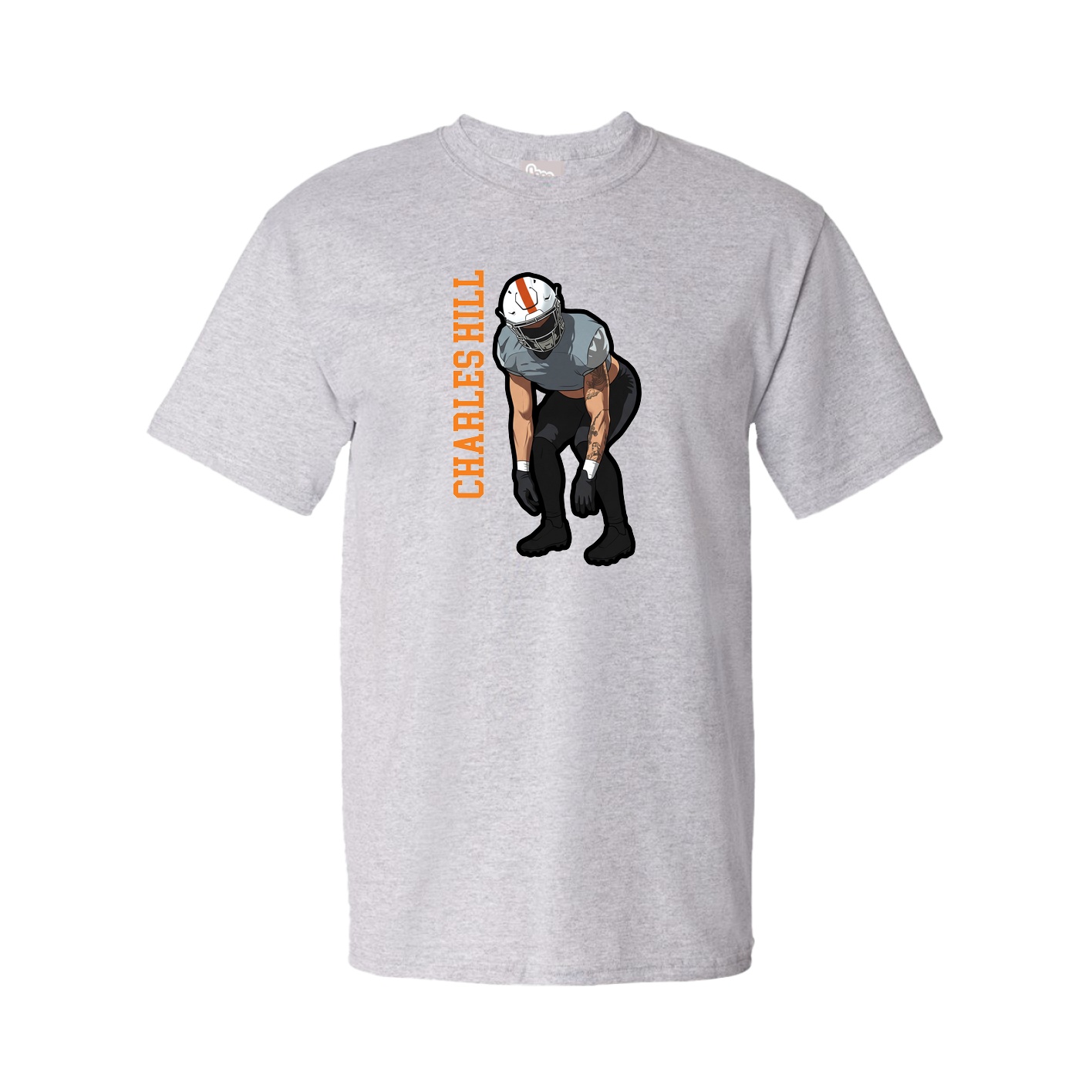 Tee — Name Vertical in Grey