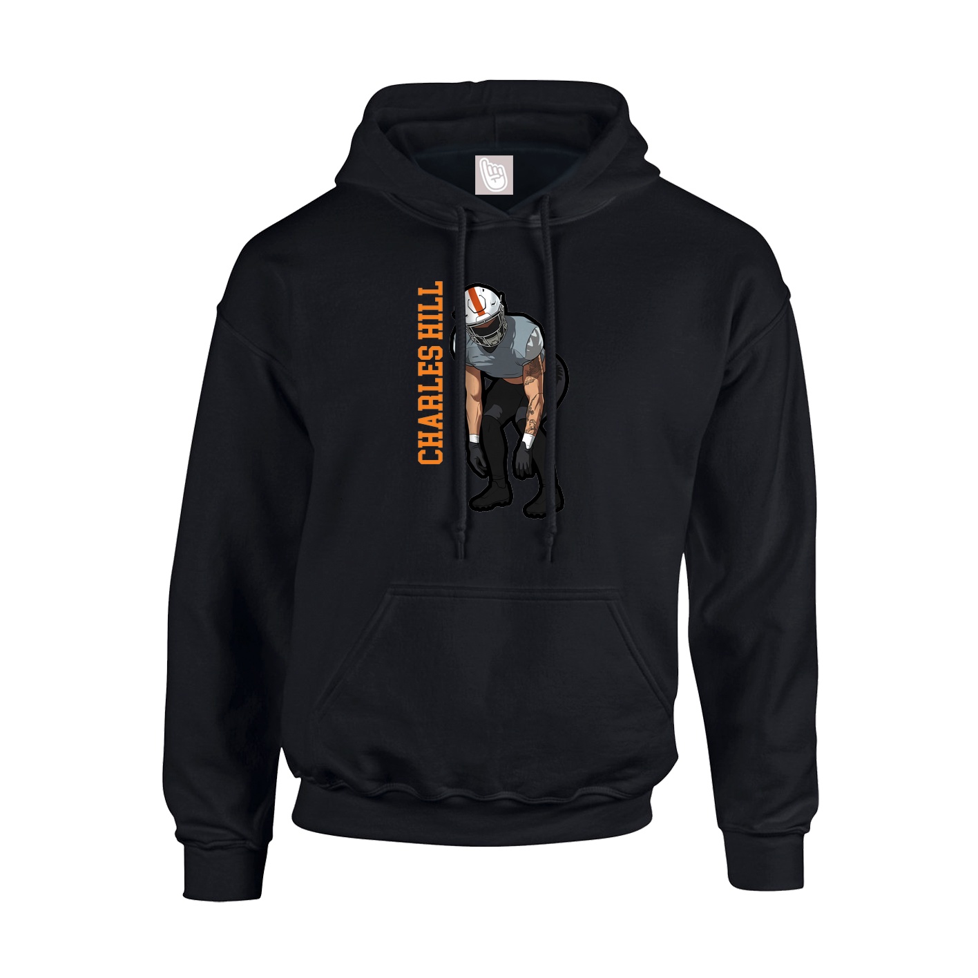 Hoodie — Name Vertical in Black