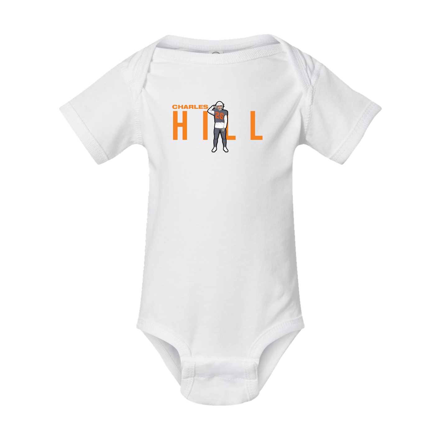 Baby Onesie — Player Name in White