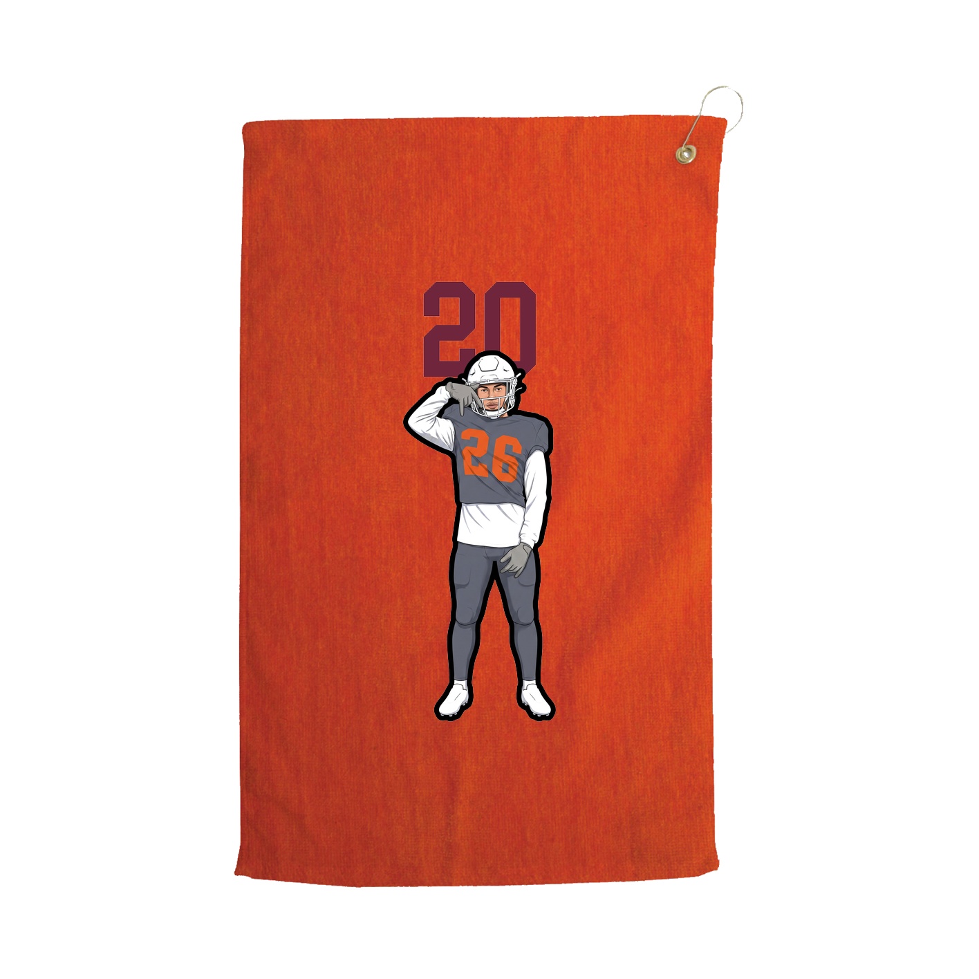 Golf Towel — Number Top in Orange