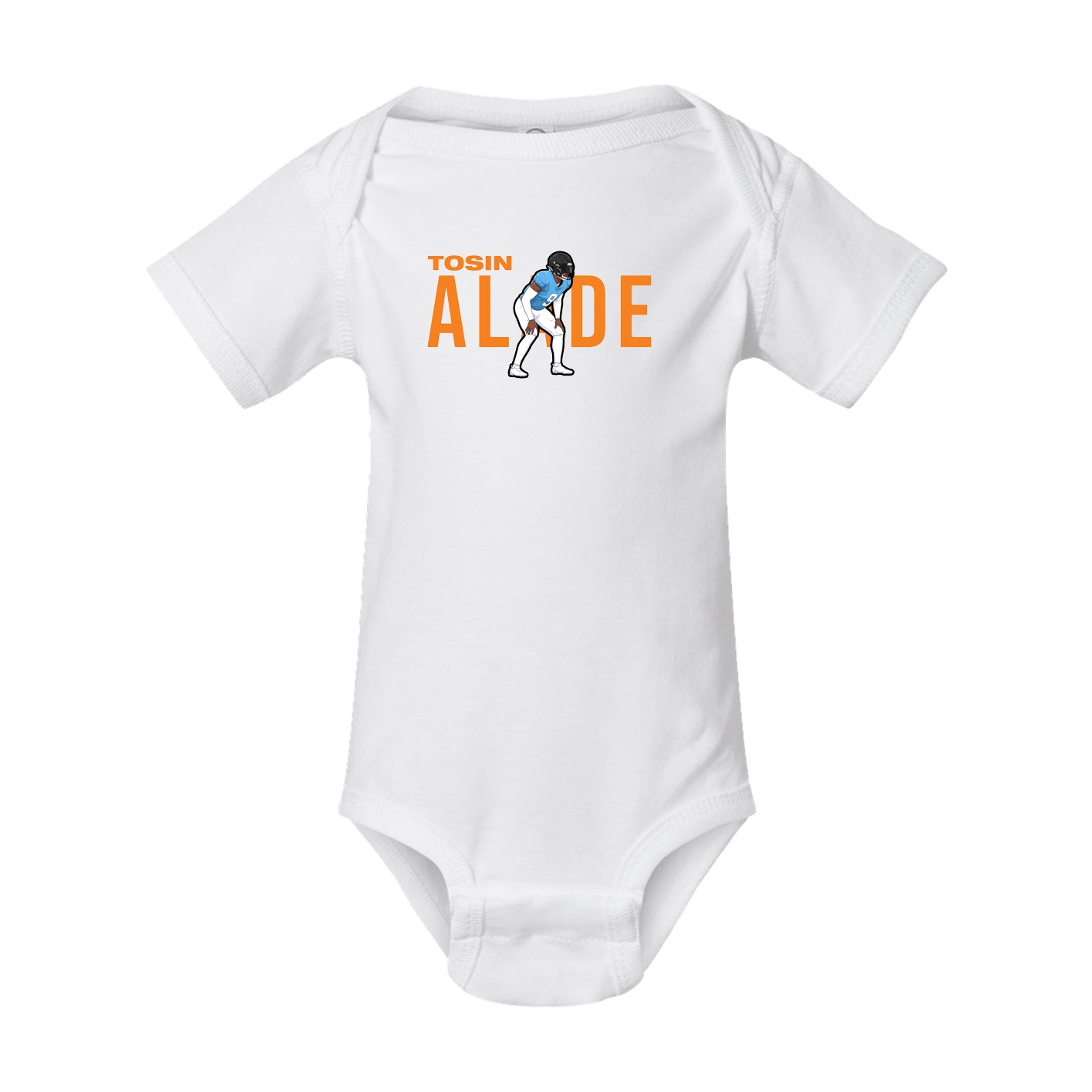Baby Onesie — Player Name in White