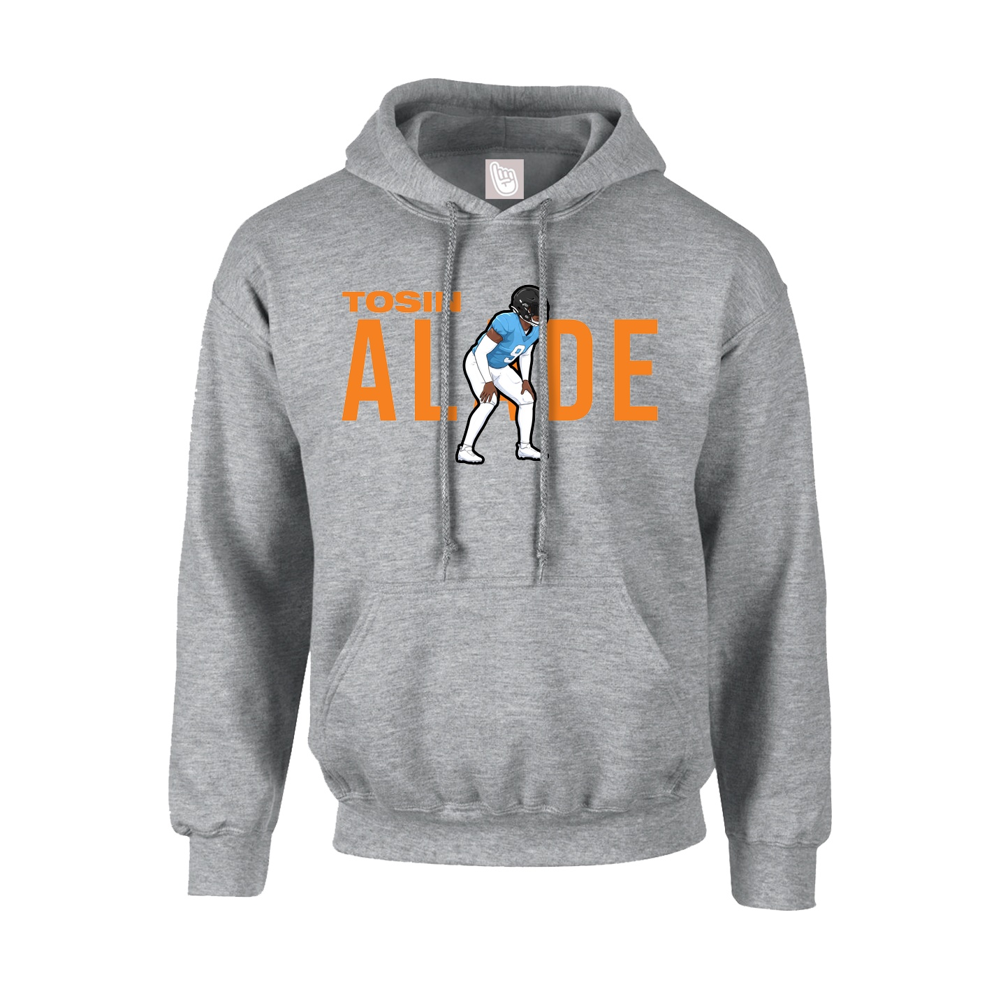 Youth Hoodie — Player Name in Grey