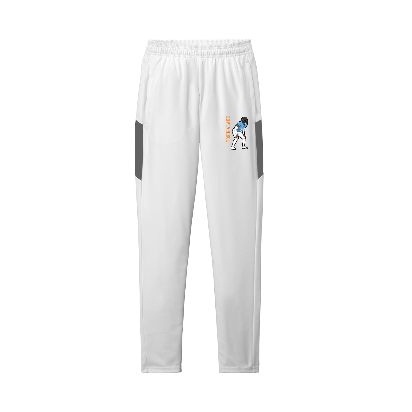 Team Travel Pant — Name Vertical in White/Grey