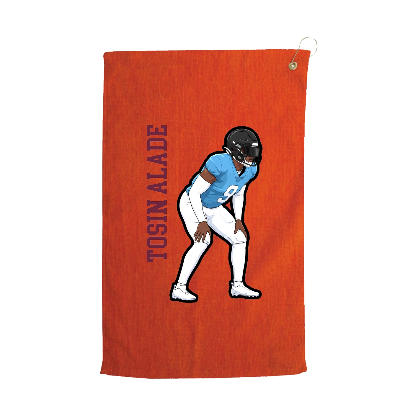 Golf Towel — Name Vertical in Orange