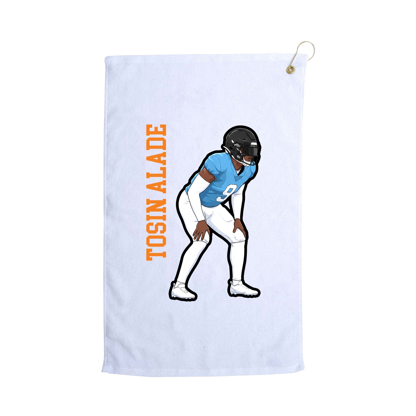 Golf Towel — Name Vertical in White