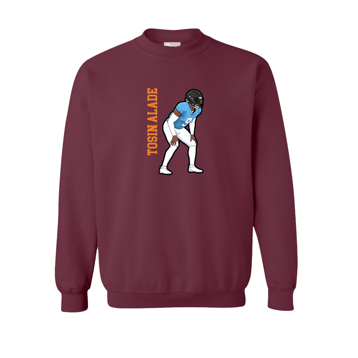 Fleece Crew — Name Vertical in Maroon
