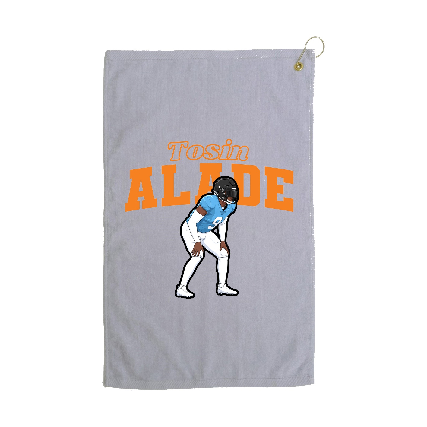 Golf Towel — Name Arch in Grey